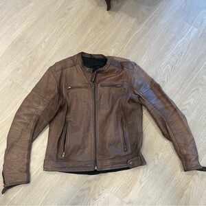 Brown Leather Motorcycle Jacket Men’s M/L